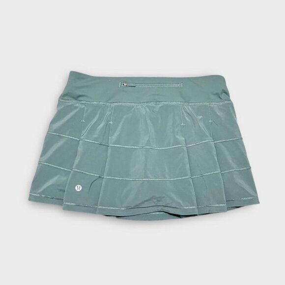 Lululemon Pace Rival Skirt 6 Juniper Green *4-way Stretch 13" Pockets Panels EUC - Picture 2 of 6
